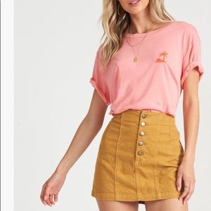 Billabong corduroy mustard mini skirt